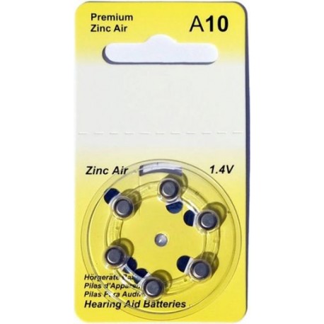 Piles Auditives A 10 zinc air pour appareil auditif