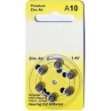 6 Hearing Aid Batteries A10 