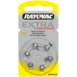 1 blister van 6 Hoorbatterijen Rayovac Advanced Extra 10