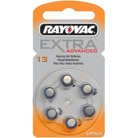 6 Piles auditives Rayovac EXTRA Advanced 13