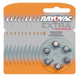 10 packs of 6 Hearing Aid Batteries Rayovac Advanced EXTRA 13