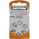 1 blister van 6 Hoorbatterijen Rayovac Advanced Extra 312