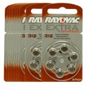 10 packs of 6 Hearing Aid Batteries Rayovac EXTRA 312